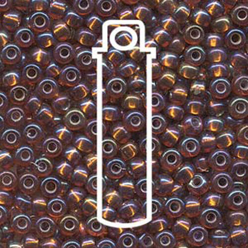 Miyuki 6/0 Rocaille Bead - 6-91005 - Silver Lined Dark Topaz AB - 20gm Tube