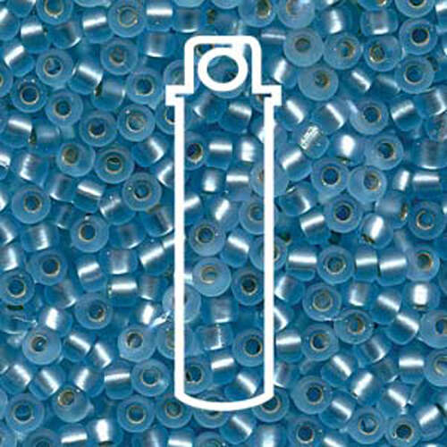 Miyuki 6/0 Rocaille Bead - 6-918F - Matte Silver Lined Aqua - 20gm Tube
