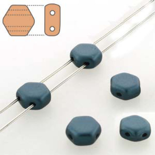 Honeycomb 6mm - HC0625033 - Pastel Petrol - 30 Bead Strand