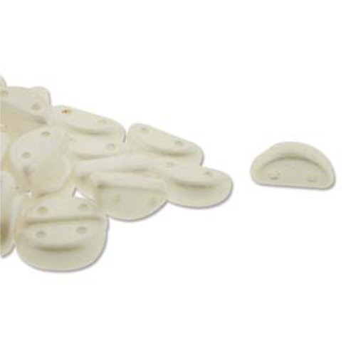 Half Moon 8mm x 4mm - Pastel White - HMN84-25001 - 50 Bead Strand
