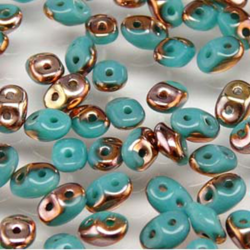 Mini Duo 2mm x 4mm - DU0463130-27101 - Turquoise Green Capri Gold - 8gm Tube