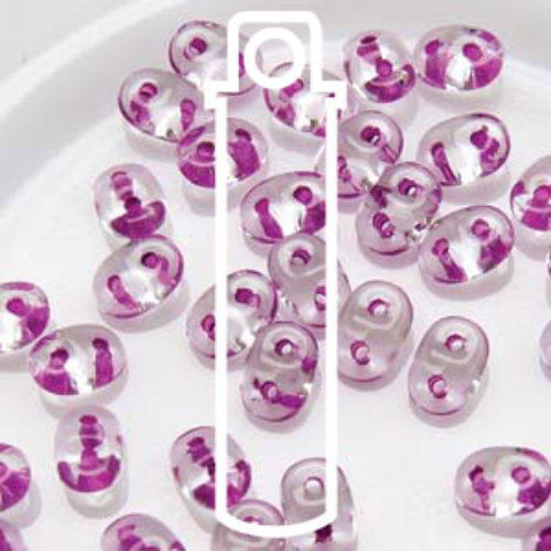 Mini Duo 2mm x 4mm - DU0400030-44826 - Crystal Light Violet Lined - 8gm Tube