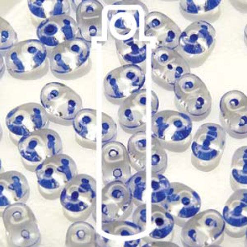 Mini Duo 2mm x 4mm - DU0400030-44836 - Crystal Blue Lined - 8gm Tube