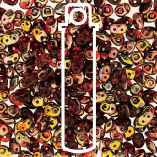 Mini Duo 2mm x 4mm - DU0490080-27101 - Ruby Capri Gold - 8gm Tube
