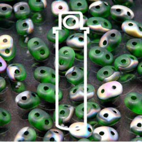 Mini Duo 2mm x 4mm - DU0450050-28171 - Matte Chrysolite Vitrail - 8gm Tube