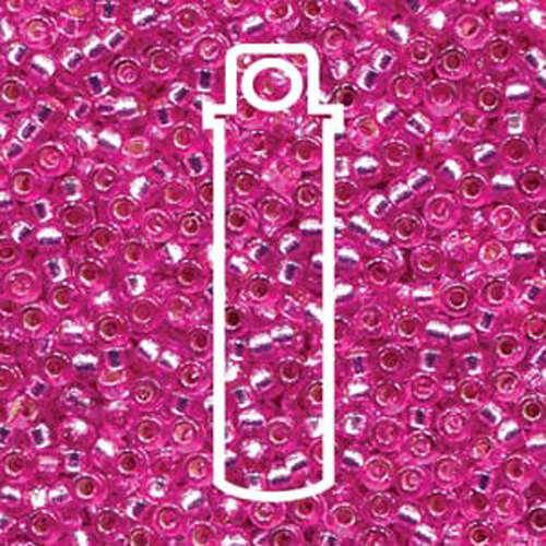 Miyuki 15/0 Rocaille Bead - 15-94267 - Duracoat Silver Lined Dyed Frost Pink - 8.2gm Tube