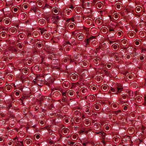 Miyuki 8/0 Rocaille Bead - 8-94268 - Duracoat Silver Lined Dyed Raspberry - 125gm Bag