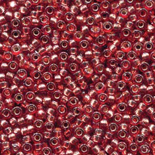 Miyuki 8/0 Rocaille Bead - 8-94270 - Duracoat Silver Lined Dyed Deep Rose - 125gm Bag