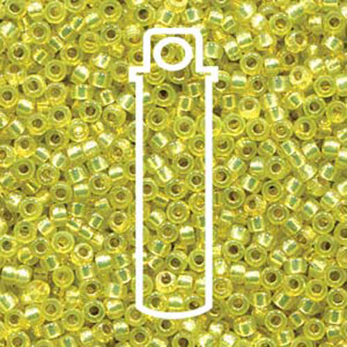 Miyuki 15/0 Rocaille Bead - 15-94236 - Duracoat Silver Lined Dyed Yellow - 8.2gm Tube