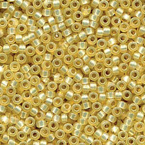 Miyuki 8/0 Rocaille Bead - 8-94235 - Duracoat Silver Lined Dyed Light Yellow - 125gm Bag