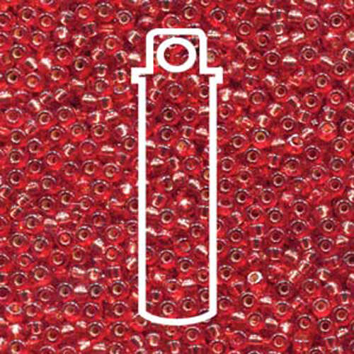 Miyuki 11/0 Rocaille Bead - 11-94265 - Duracoat Dyed Silver Lined Orange - 23gm Tube