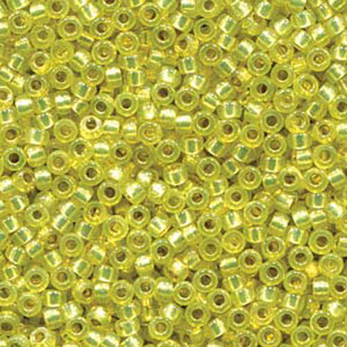 Miyuki 8/0 Rocaille Bead - 8-94236 - Duracoat Silver Lined Dyed Yellow - 125gm Bag