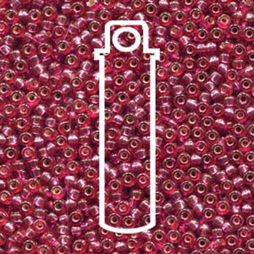 Miyuki 11/0 Rocaille Bead - 11-94268 - Duracoat Dyed Silver Lined Raspberry - 23gm Tube