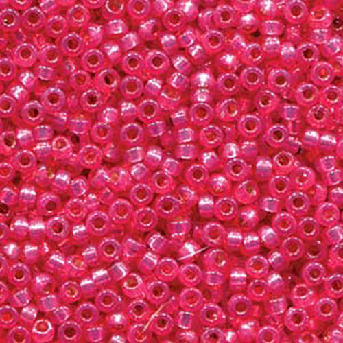 Miyuki 8/0 Rocaille Bead - 8-94239 - Duracoat Silver Lined Dyed Hot Pink - 125gm Bag