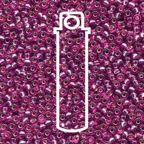 Miyuki 11/0 Rocaille Bead - 11-94269 - Duracoat Dyed Silver Lined Hot Pink - 23gm Tube