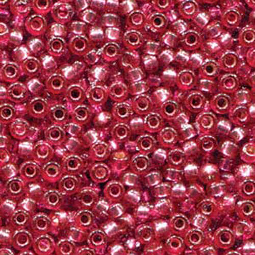 Miyuki 6/0 Rocaille Bead - 6-94268 - Duracoat Silver Lined Dyed Raspberry - 100gm Bag