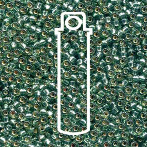 Miyuki 11/0 Rocaille Bead - 11-94274 - Duracoat Dyed Silver Lined Frost Green - 23gm Tube