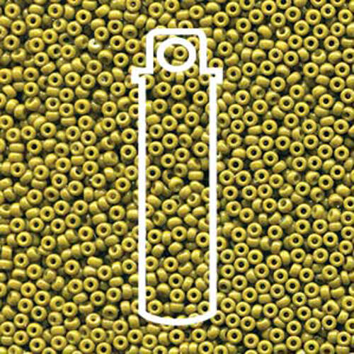 Miyuki 11/0 Rocaille Bead - 11-94491 - Duracoat Dyed Opaque Olive - 23gm Tube