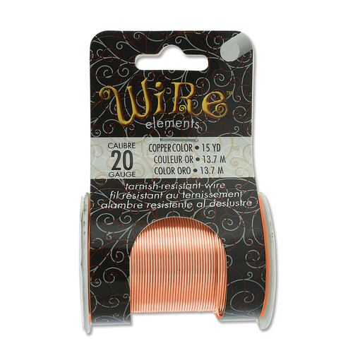 Tarnish Resistant Medium Temper Copper 20 Gauge Round Wire - 15yd / 13m Roll - NTW20C