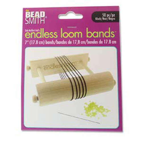Endless Loom Bands 7 Inch Black Bag Of 50 - ENDB-7-BK-50
