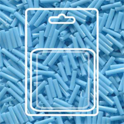 Miyuki 6mm Slender Bugle Bead - SLB136-413 - Opaque Turquoise Blue - 13gm Card