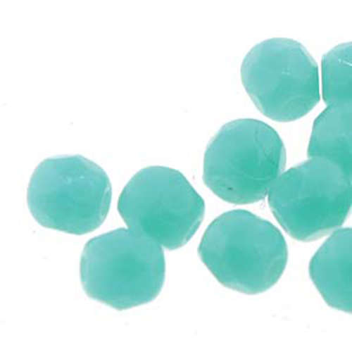 3mm Turquoise Round Faceted Beads - 50 Bead Strand - 6-FPR0363130