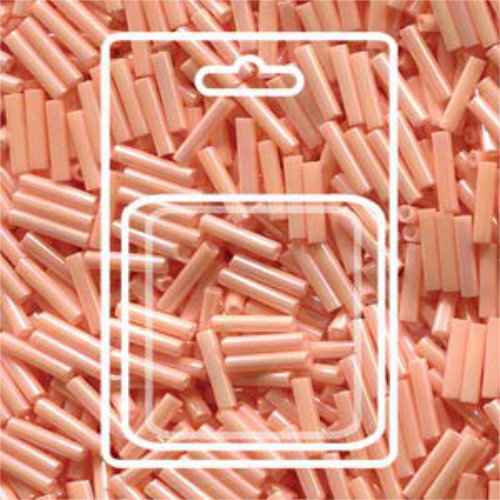 Miyuki 6mm Slender Bugle Bead - SLB136-596 - Matte Opaque Salmon - 13gm Card
