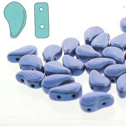 Paisley Duo 8mm x 5mm - Metallic  Suede Blue - PD8523980-79031 - 100gm Bag