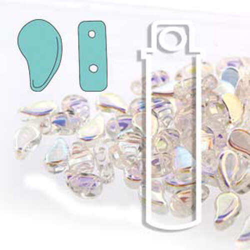 Paisley Duo 8mm x 5mm - Crystal AB - PD8500030-28701 - 22gm Tube