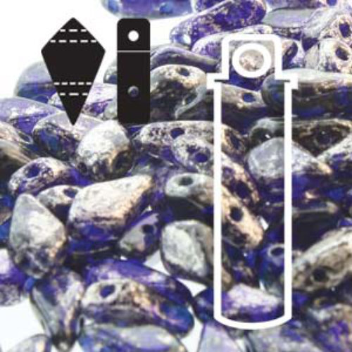 Kite 9mm x 5mm - KT9530090-15481 - Cobalt Silver Splash - 24gm Tube