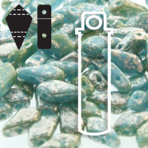 Kite 9mm x 5mm - KT9563030-15481 - Turquoise Blue Silver Splash - 24gm Tube