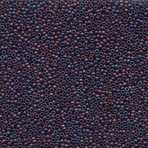 Miyuki 15/0 Rocaille Bead - 15-92005 - Matte Opaque Metallic Dark Raspberry - 250gm Bag