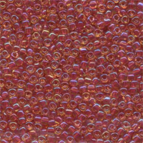 Miyuki 8/0 Triangle Bead - TR8-1163 - Cranberry Lined Topaz AB - 250gm Bag