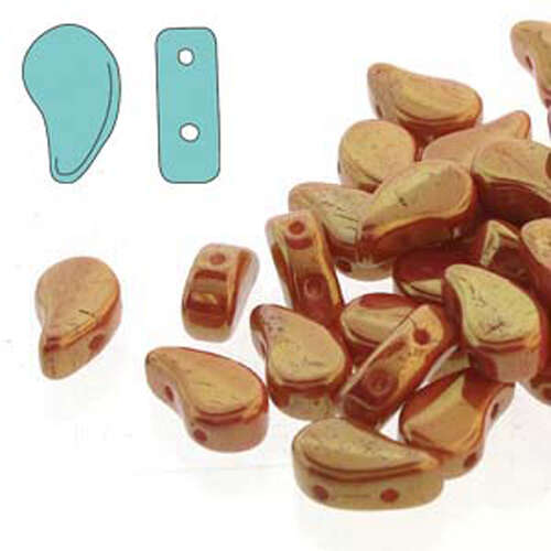 Paisley Duo 8mm x 5mm - Chalk Red Luster - PD8503000-14495 - 100gm Bag