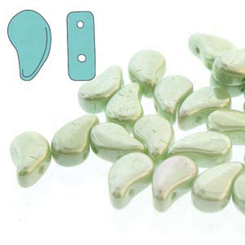 Paisley Duo 8mm x 5mm - Chalk Light Green Luster - PD8503000-14457 - 100gm Bag