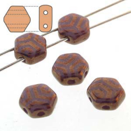 Honeycomb 6mm - HC0623020-14415WB - Violet Bronze Laser Web - 30 Bead Strand