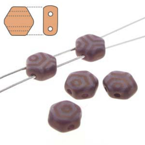 Honeycomb 6mm - HC0623020-84415WB - Matte Violet Azuro Laser Web - 30 Bead Strand