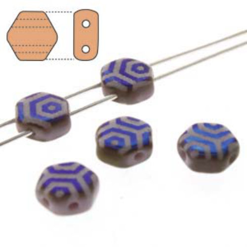 Honeycomb 6mm - HC0623020-22203WB - Violet Azuro Laser Web - 30 Bead Strand