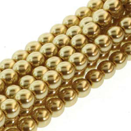 4mm Czech Glass Pearl - 120 Bead Strand - PRL04-70486 - Gold