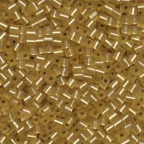 Miyuki 3mm (SB3) Square Bead - SB3-3F - Matte Silver Lined Gold - 250gm Bag