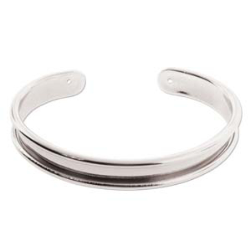 5mm Cuff Bracelet - Silver Plated - LF071SP