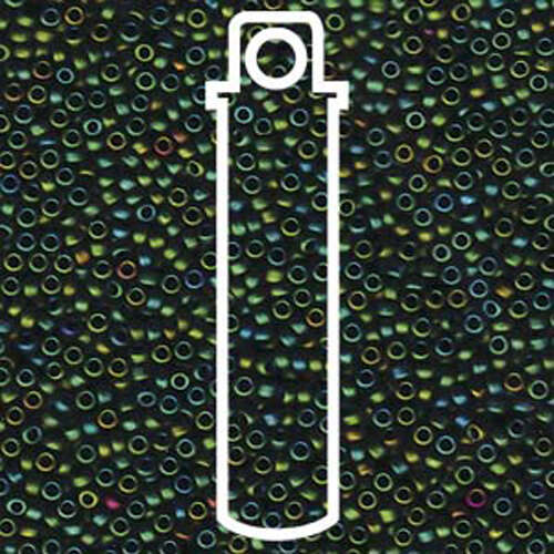 Miyuki 11/0 Rocaille Bead - 11-92020 - Matte Metallic Green Blue Iris - 8.5gm Tube