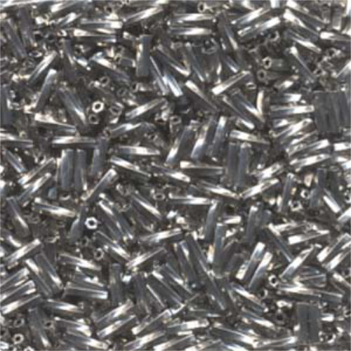 Miyuki 6mm x 2mm Twisted Bugle Bead - TW206-194 - Palladium Plated - 50gm Bag