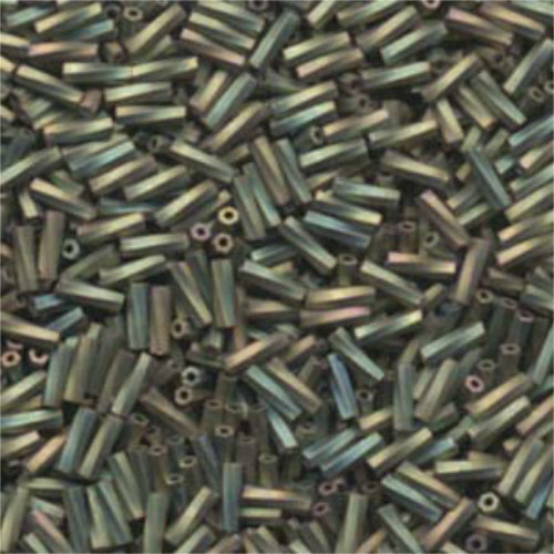 Miyuki 6mm x 2mm Twisted Bugle Bead - TW206-2035 - Matte Metallic Khaki Iris - 250gm Bag