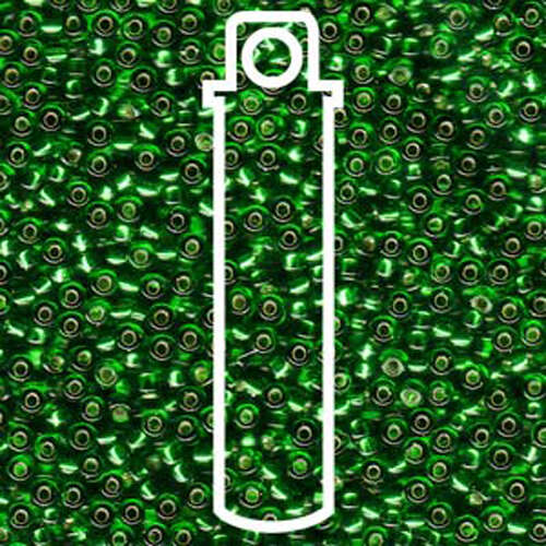 Miyuki 11/0 Rocaille Bead - 11-916 - Silver Lined Green - 8.5gm Tube