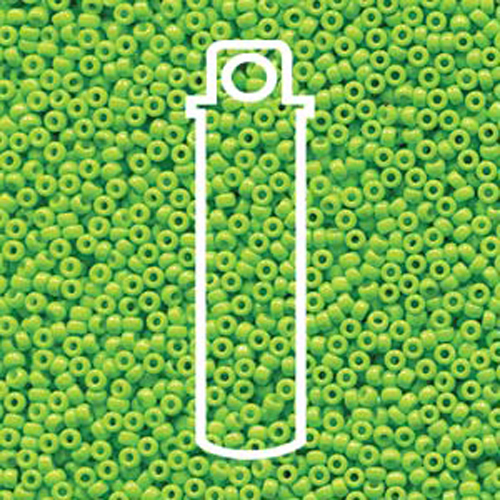 Miyuki 11/0 Rocaille Bead - 11-94471 - Duracoat Opaque Dyed Neon Green - 8.5gm Tube