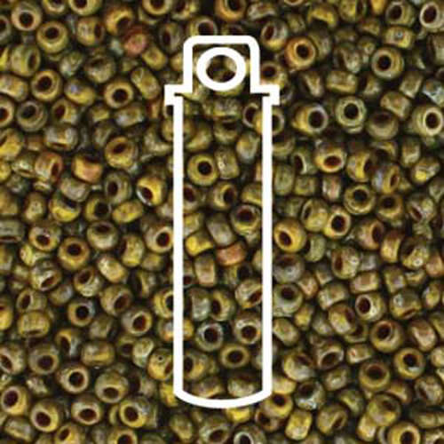 Miyuki 11/0 Rocaille Bead - 11-94519 - Opaque Yellow Picasso - 8.5gm Tube