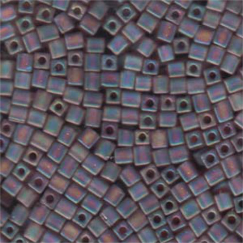 Miyuki 4mm (SB4) Square Bead - SB4-142FR - Matte Transparent Smoky Amethyst AB - 250gm Bag