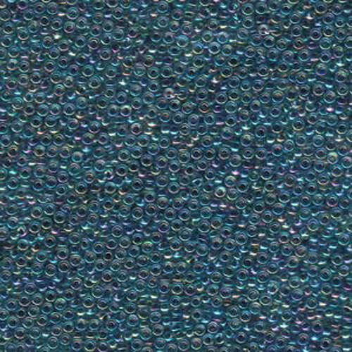Miyuki 15/0 Rocaille Bead - 15-9339 - Blue Lined Aqua AB - 250gm Bag