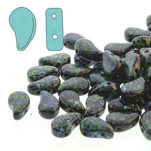 Paisley Duo 8mm x 5mm - Jet Blue Confetti - PD8523980-24404 - 100gm Bag